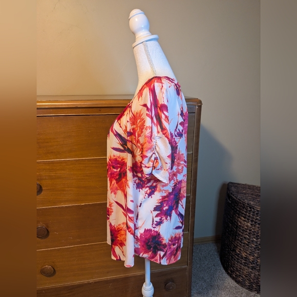 Women's APT. 9 multicolor pink splash blouse SZ 1X - Picture 4 of 12